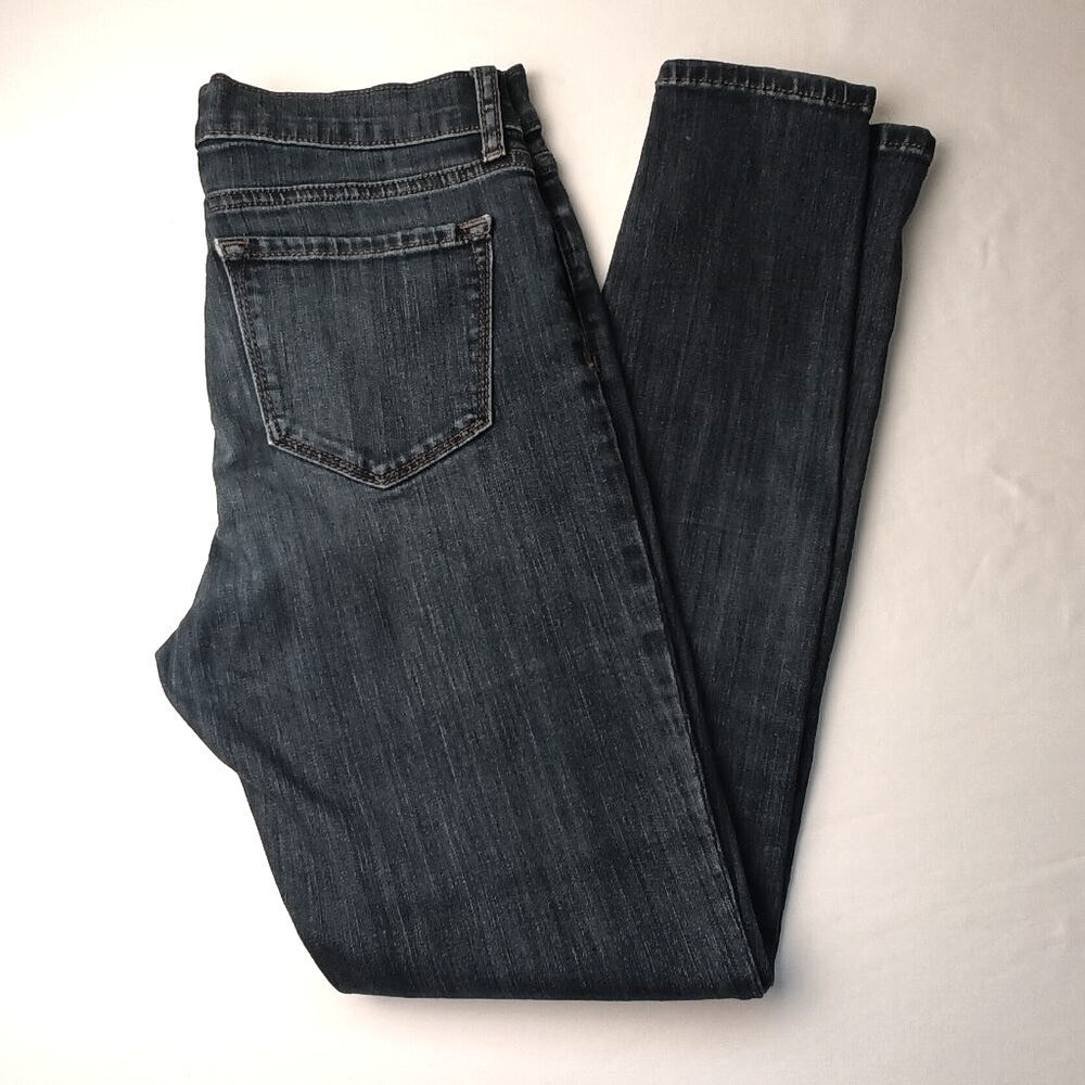 Banana Republic Women Mid Rise Dark Wash Skinny Fit Jeans Size 28/6 Blue Stretch